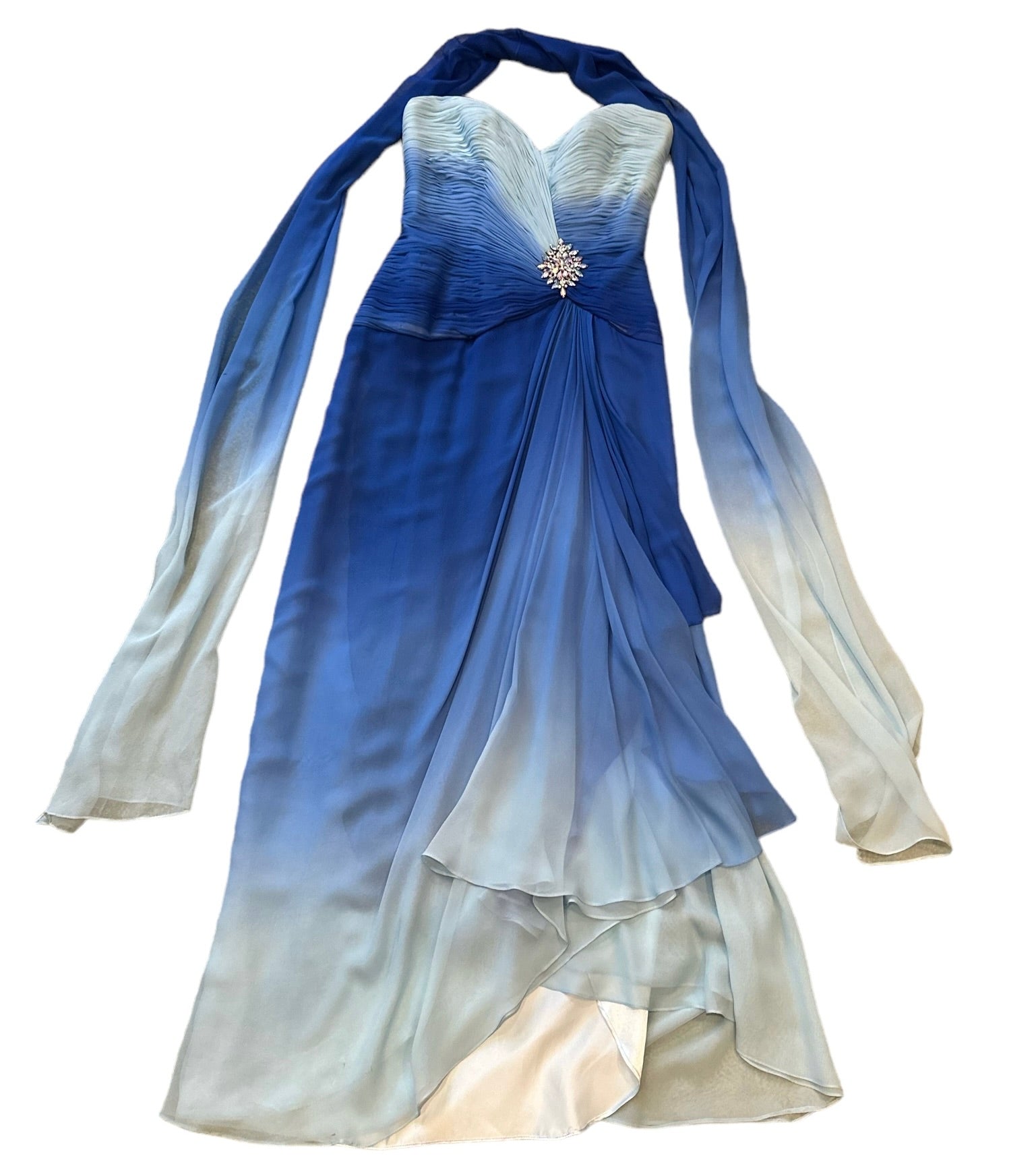 Blue Chiffon Ombre Jovani Gown Blue Chiffon Ombre Jovani Gown